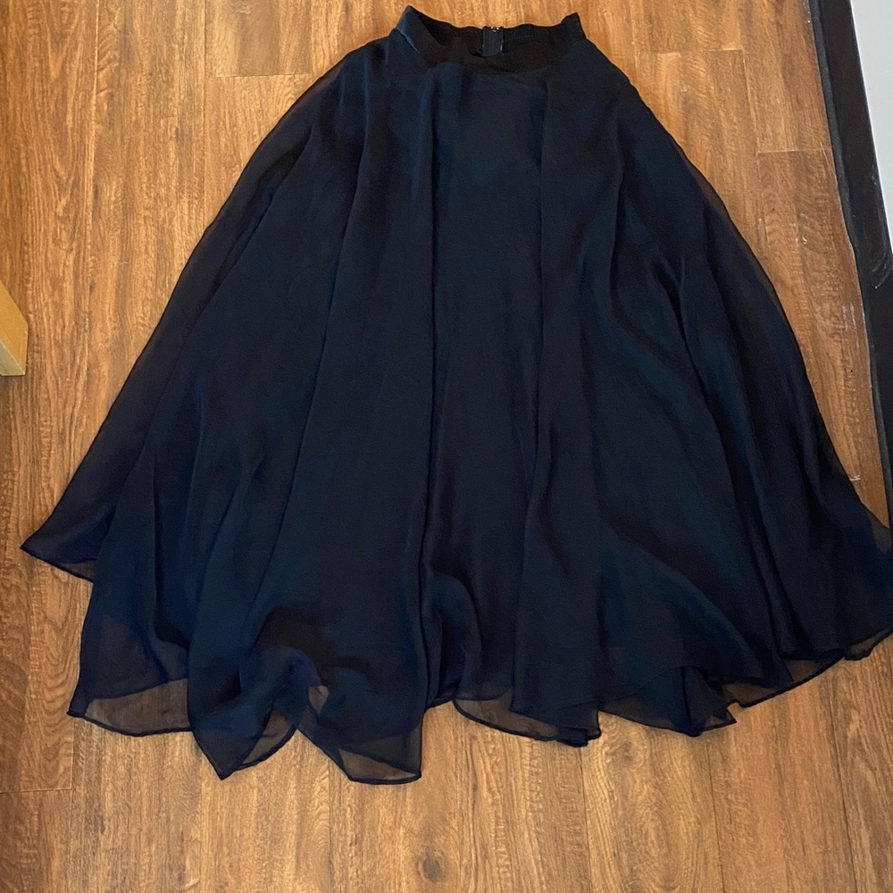 Elegant Black Chiffon Skirt